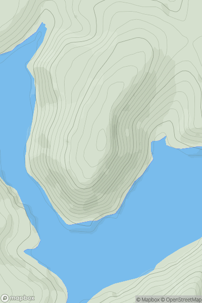 Thumbnail image for Dinas [Aberystwyth to Welshpool] [SN904885] showing contour plot for surrounding peak
